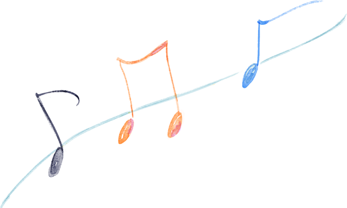 Watercolor Music Notes Illustration